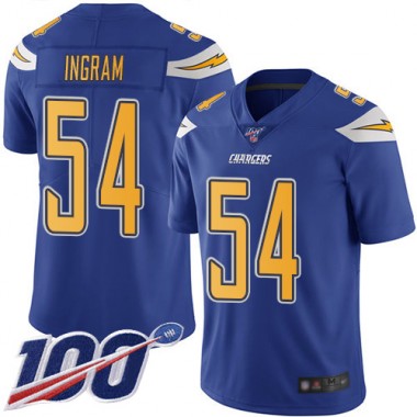 Los Angeles Chargers NFL Football Melvin Ingram Electric Blue Jersey Men Limited  #54 100th Season Rush Vapor Untouchable